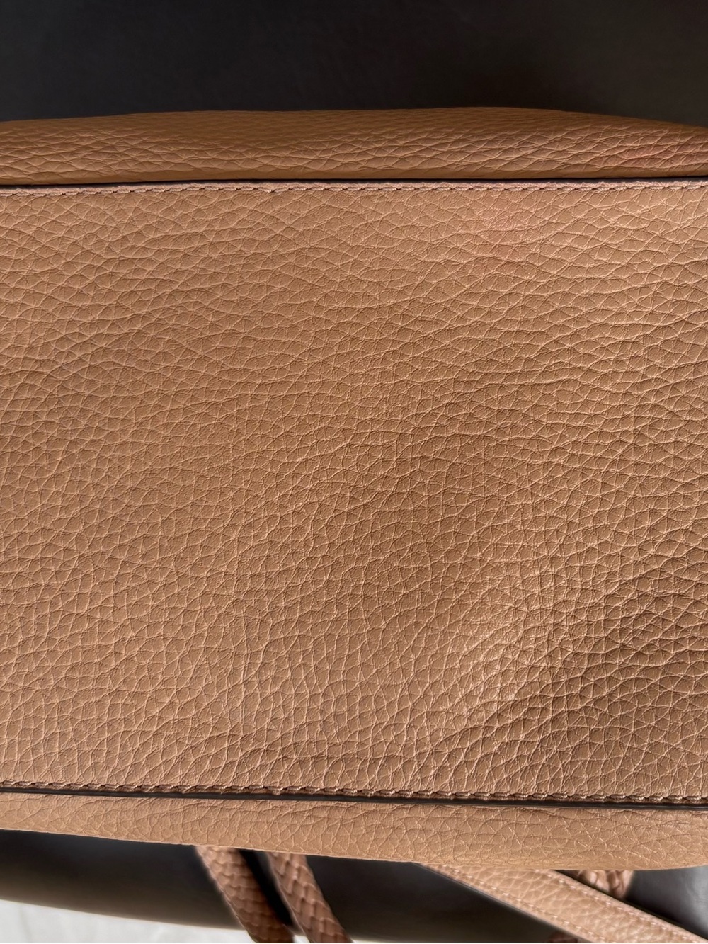 Tory Burch Blush Taupe Pebbled Leather Tote with Braided Handles - Picture 2 of 4